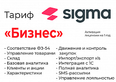 Активация лицензии ПО Sigma сроком на 1 год тариф "Бизнес" в Самаре